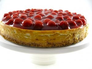 A Decadent Holiday Cherry Pie Topped Cheesecake Recipe with Weight Watchers Points