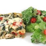Skinny lasagna alfredo and caesar salad photo