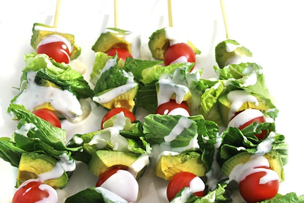 Skinny Guacamole Salad Sticks