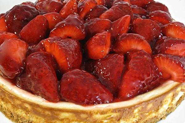 Fresh Strawberry Pie Topped Cheesecake…The Ultimate Skinny Dessert