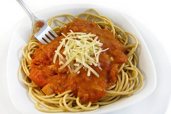 Skinny Spaghetti with a Fabulous Homemade Marinara Sauce