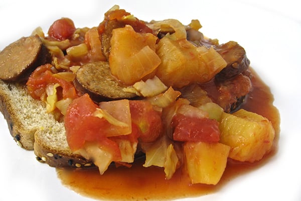 Crock-Pot, Sweet and Sour Skinny Turkey Kielbasa Stew