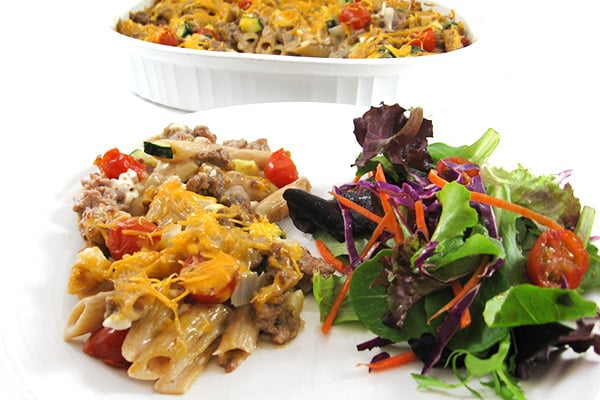 Low Calorie Beefy Mac and Cheese Casserole