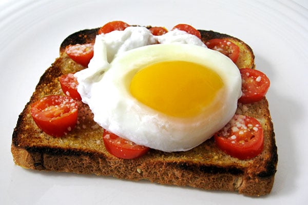 Poached Egg on Skinny Garlic Toast