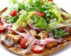 Tortilla Pizza with salad