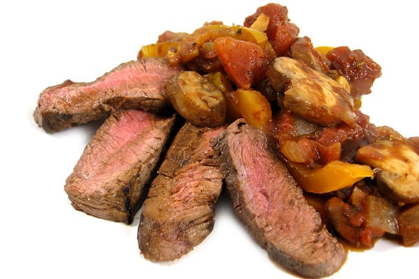 Skinny and Delicious Steak Pizzaiola