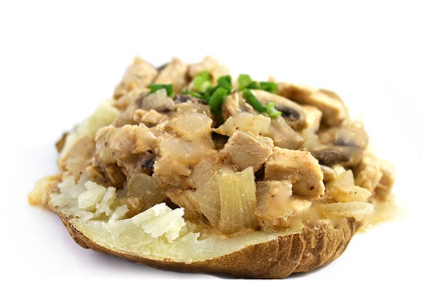 Skinny Chicken Stroganoff Stuffed Potato