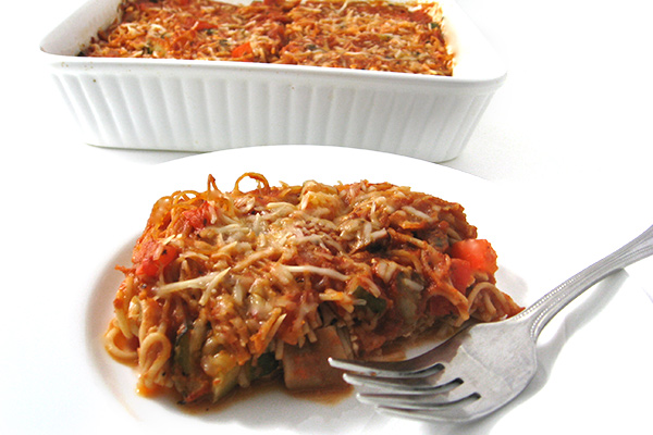 Fabulously Skinny, Vegetarian Spaghetti Casserole