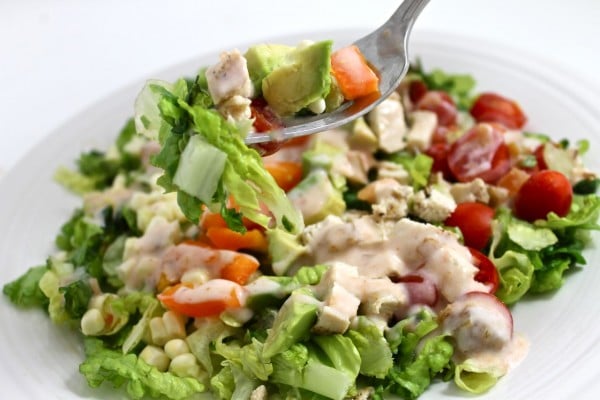 Southwest Chicken Salad with Skinny Salsa Ranch