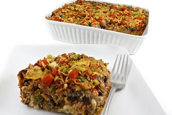 Absolutely Delicious, Skinny Beef and Bean Enchilada Casserole