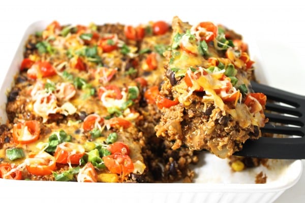 Skinny, Vegetarian Quinoa Enchilada Casserole