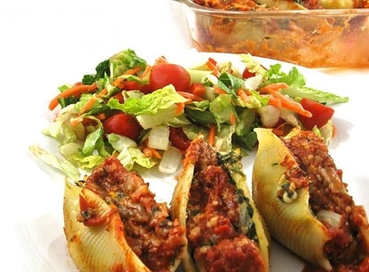 Skinny Italian Stuffed Shells, a Vegetarian Delight