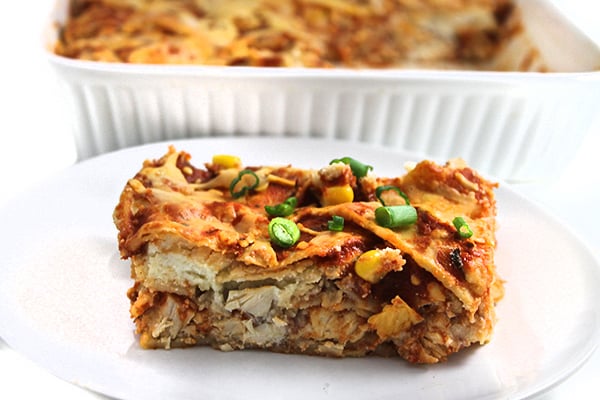 Skinny Buffalo Chicken Lasagna, Mexican Style