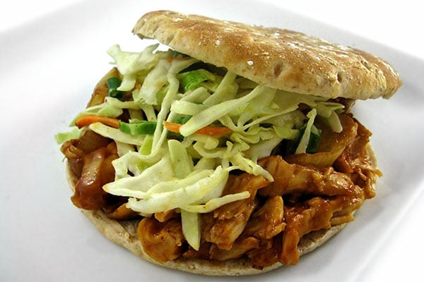 Oven Baked Skinny Shredded Barbecue Chicken Sandwiches