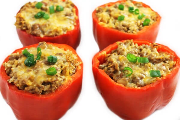 Skinny Cheeseburger Stuffed Peppers