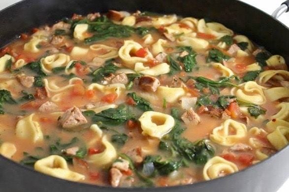 SkinnyRustic Cheese Tortellini and Sausage Soup