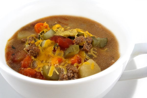 Cheeseburger in Paradise Skinny Soup