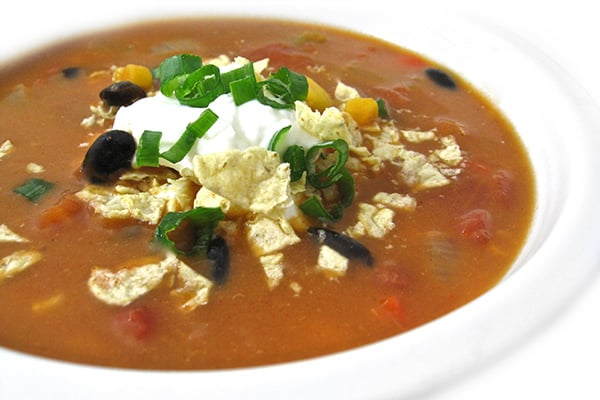 Skinny Chicken Enchilada Soup (Crock Pot or Stove Top)