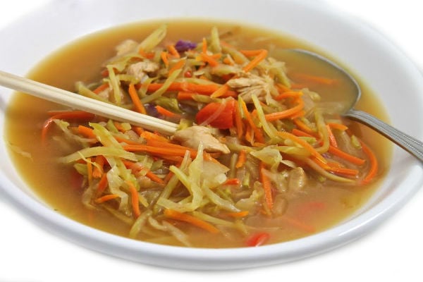 A New Cabbage Soup Diet Soup, 0 FreeStyle SmartPoints (Asian Chicken and Veggies Stir-Fry Soup)