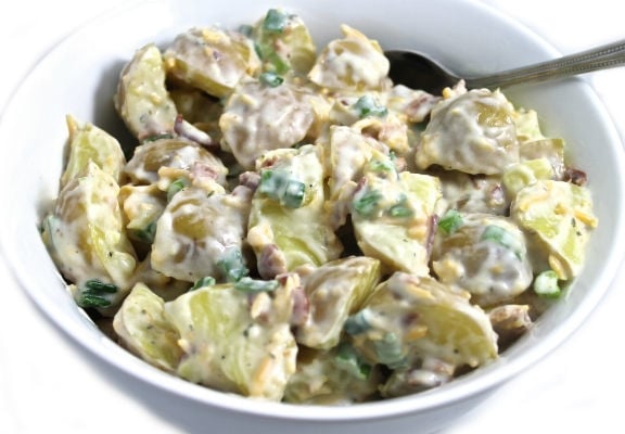 Sensational Loaded Ranch Potato Salad Made Skinny (hot or cold)