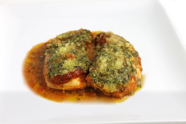 Skinny Baked Pesto Chicken (4 ingredients)