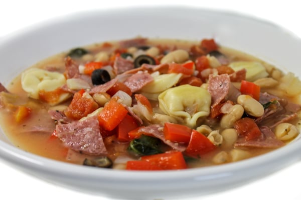 Italian Antipasto Tortellini Soup Made Skinny