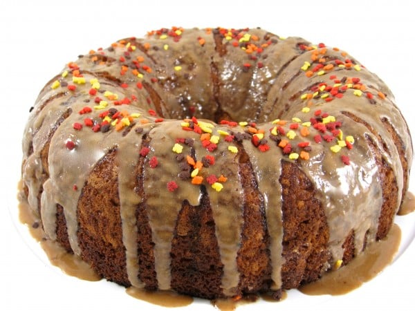 Skinny Apple Cake With Caramel Glaze