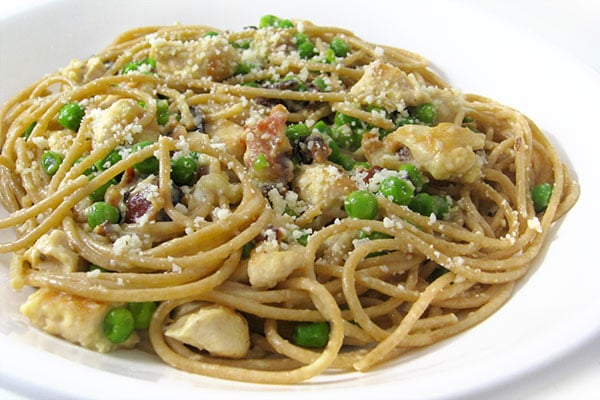 SkinnyDecadent Chicken Carbonara