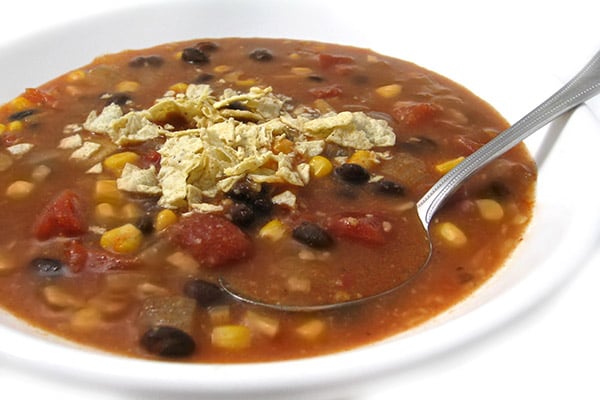 Skinny Tortilla Soup, Vegetarian-Style