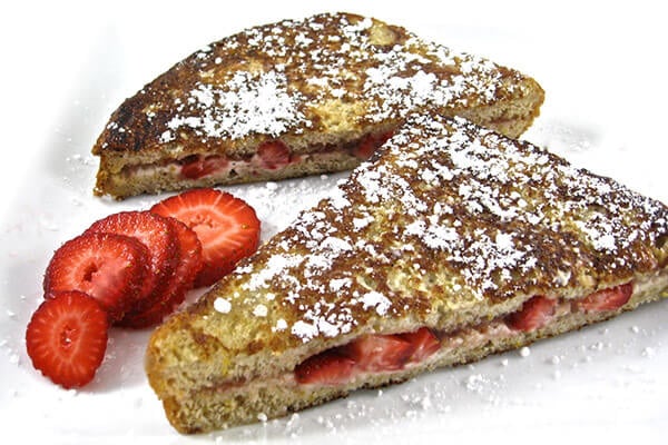 Skinny Strawberries and Cream Stuffed French Toast
