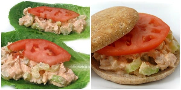 Skinny Buffalo Chicken Sandwiches and Low Carb Lettuce Wraps