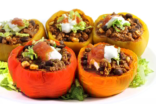 Skinny Mexican-Style, Stuffed Peppers