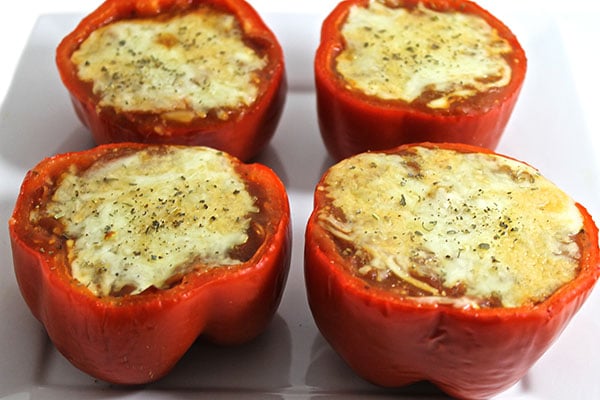 Low Cal Pepperoni Pizza Stuffed Peppers