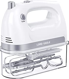 Lord Eagle Hand Mixer Electric, 400W Power handheld Mixer for Baking Cake Egg Cream Food Beater, Turbo Boost/Self-Control Speed + 5 Speed