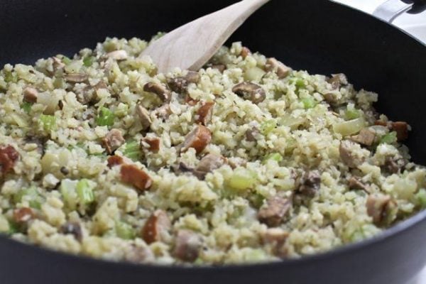 Cauliflower Rice and Sausage Stuffing (Gluten-free, Paleo)