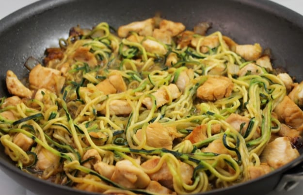 Skinny Teriyaki Chicken and Zoodles Stir-Fry