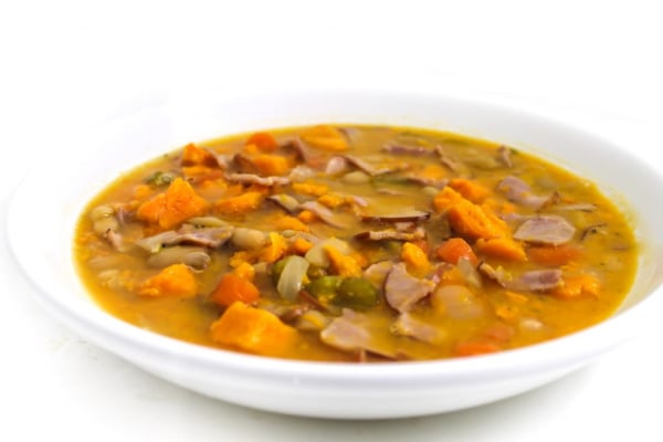 Low Calorie Ham, Bean and Sweet Potato Soup (Crock-Pot)