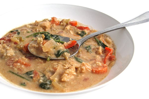 Skinny Thai Peanut Chicken Soup